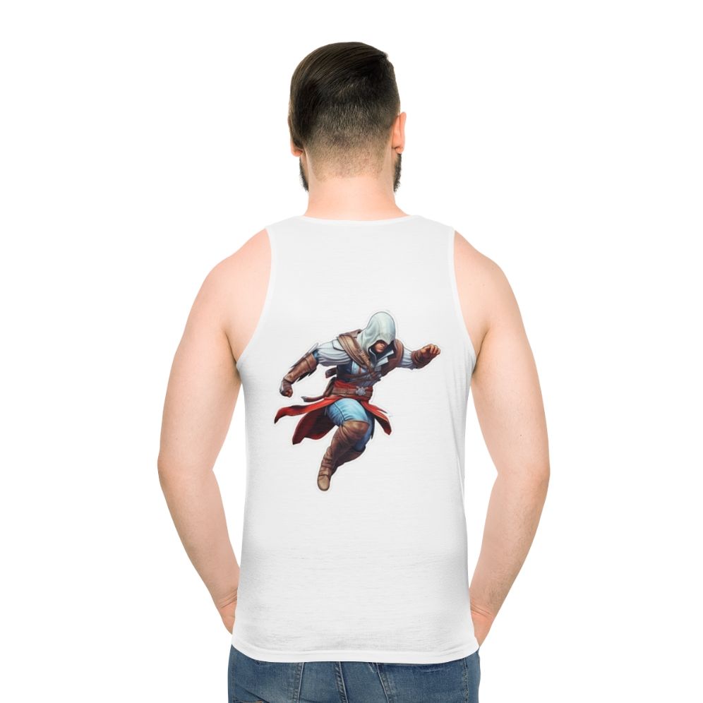 Assassin's Creed unisex tank top featuring fan art graphics - men back