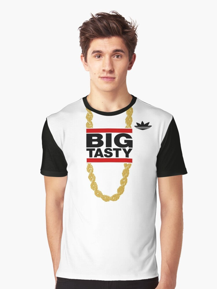 "The Goldbergs" Barry Goldberg "Big Tasty" graphic t-shirt, featuring the character Barry Goldberg from the 1980s-set sitcom. - Men