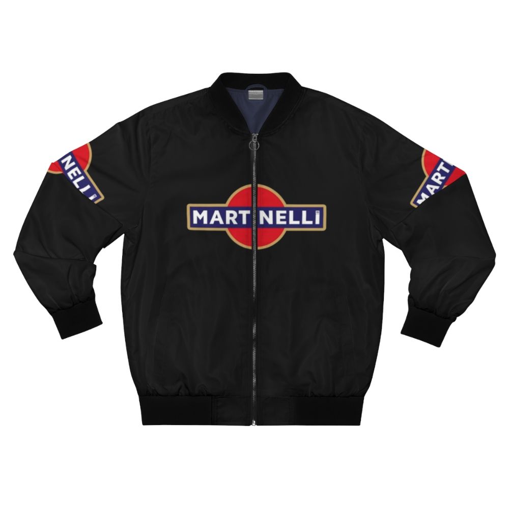 A stylish bomber jacket featuring the iconic Arsenal football club logo and player name "Martinelli".