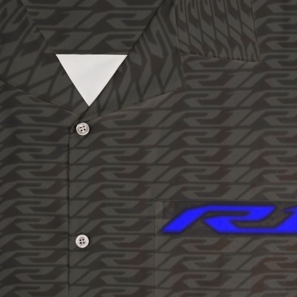 Yamaha R1 Pattern Hawaiian Shirt - Detail