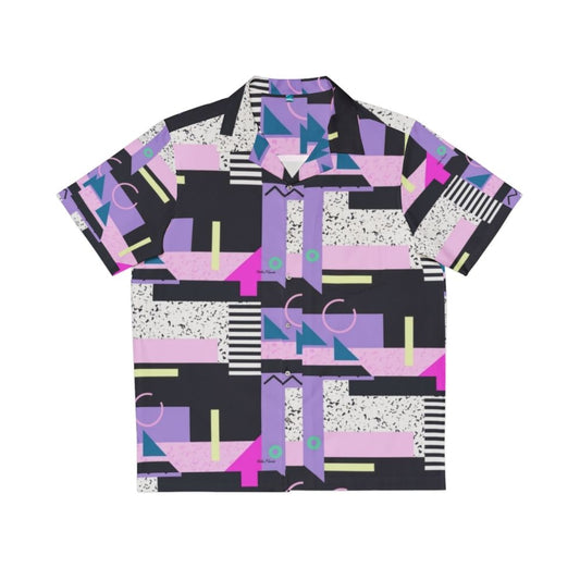 Retro 90s aesthetic hawaiian shirt with 80s vaporwave pattern