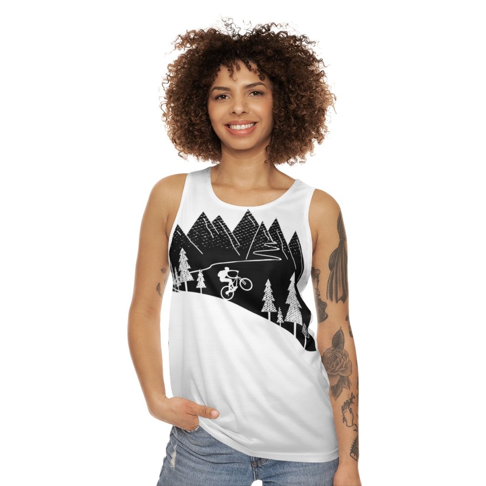 Mountain bike cyclist wearing a cycling tank top - women