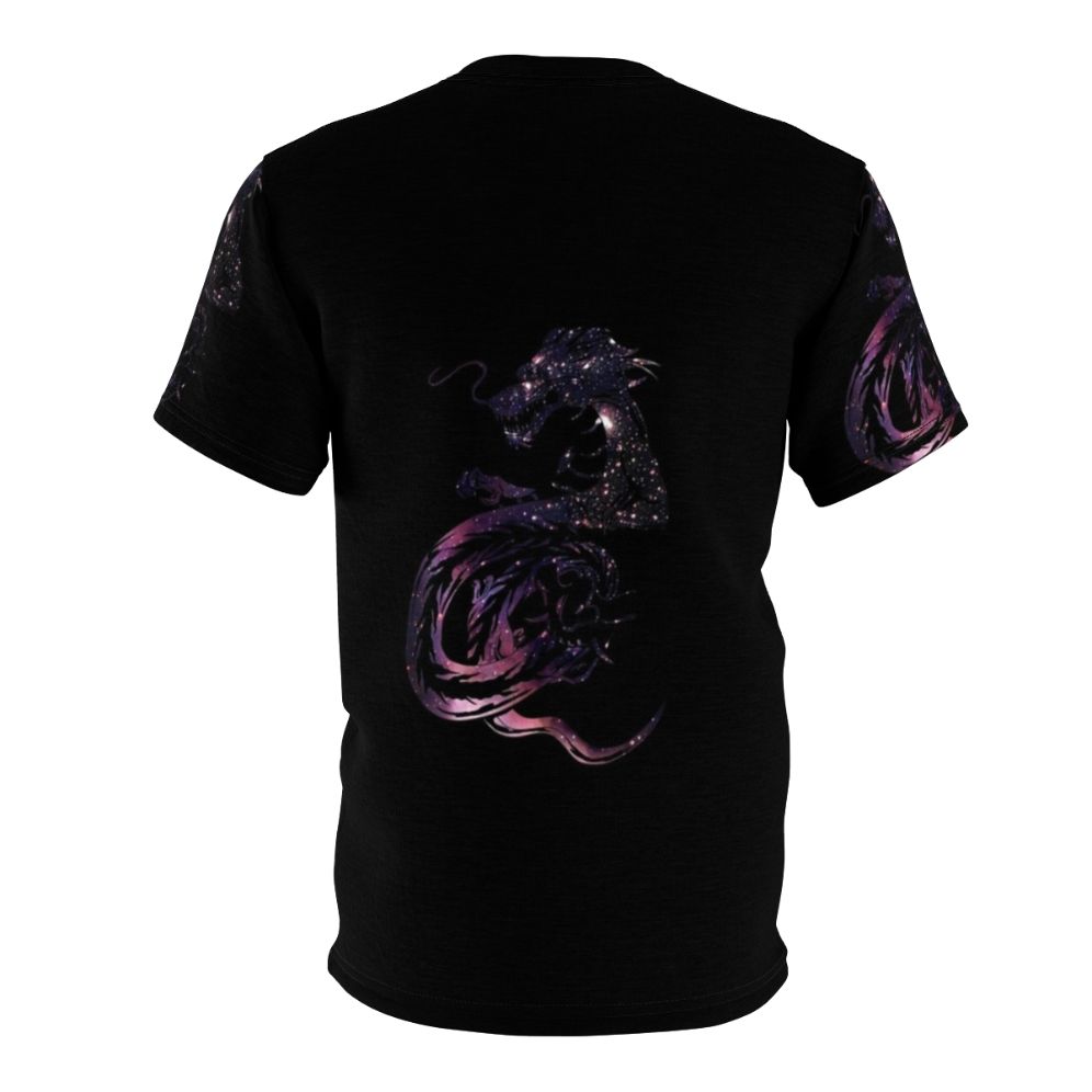 Cosmic dragon mythological creature design on an all-over print t-shirt - Back