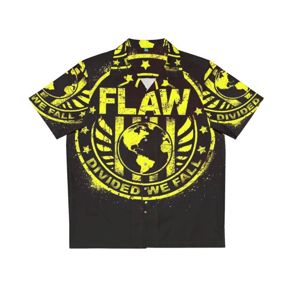 Divided We Fall Flaw Hawaiian Shirt with Tropical Print