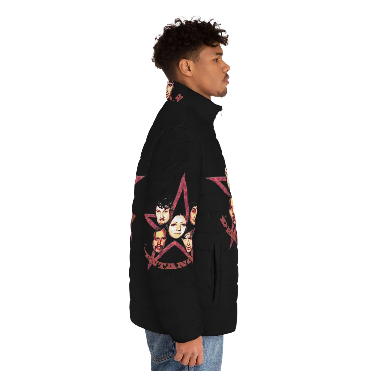 The Pentangle Puffer Jacket - A stylish and cozy folk music-inspired outerwear piece - men side right