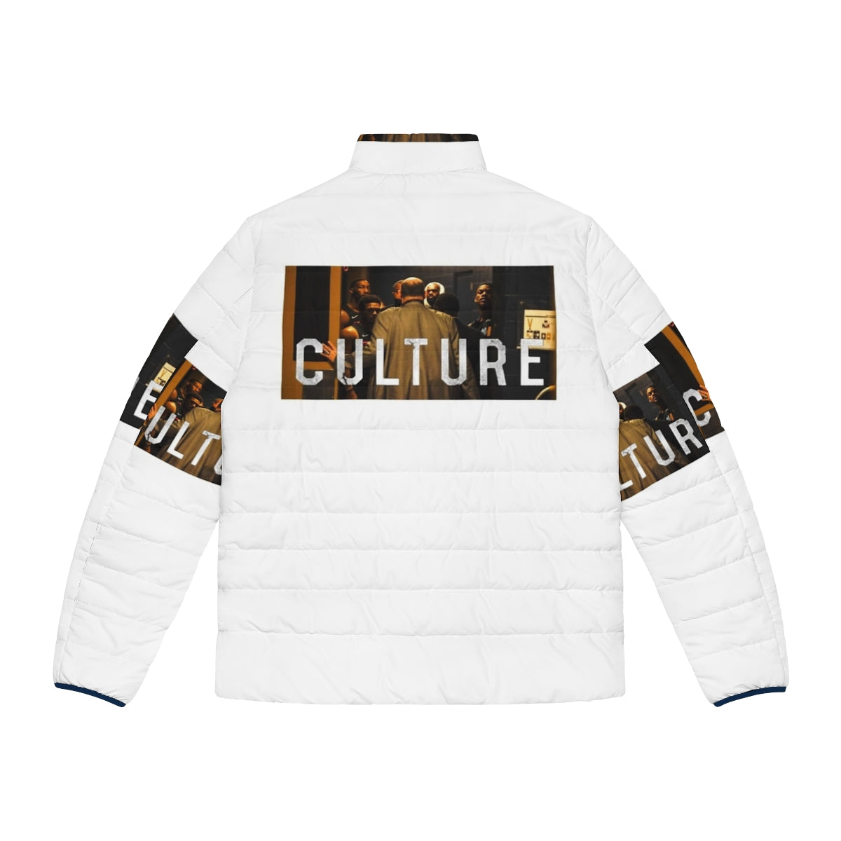 Heat Culture Image Puffer Jacket with Miami Heat Basketball Players - Back