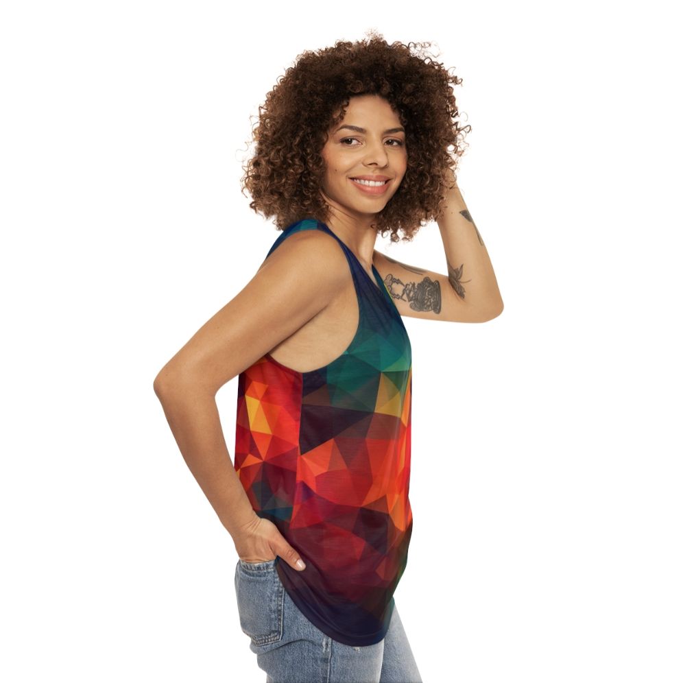 Geometric Prism Unisex Tank Top - women side