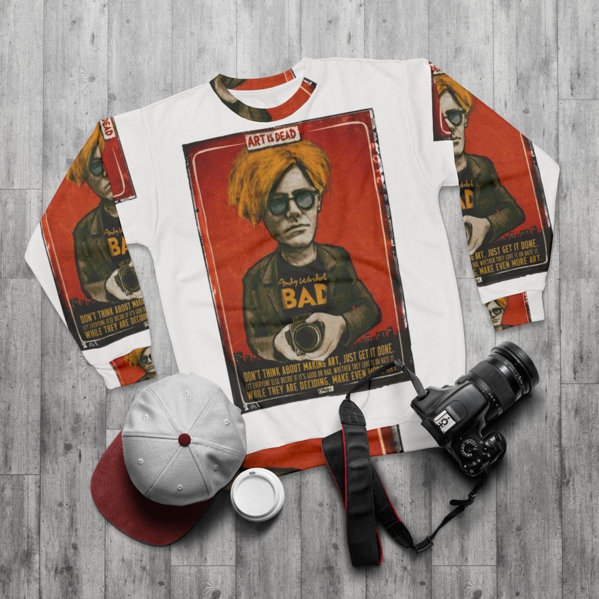 Andy Warhol Pop Art Design Sweatshirt - flat lay