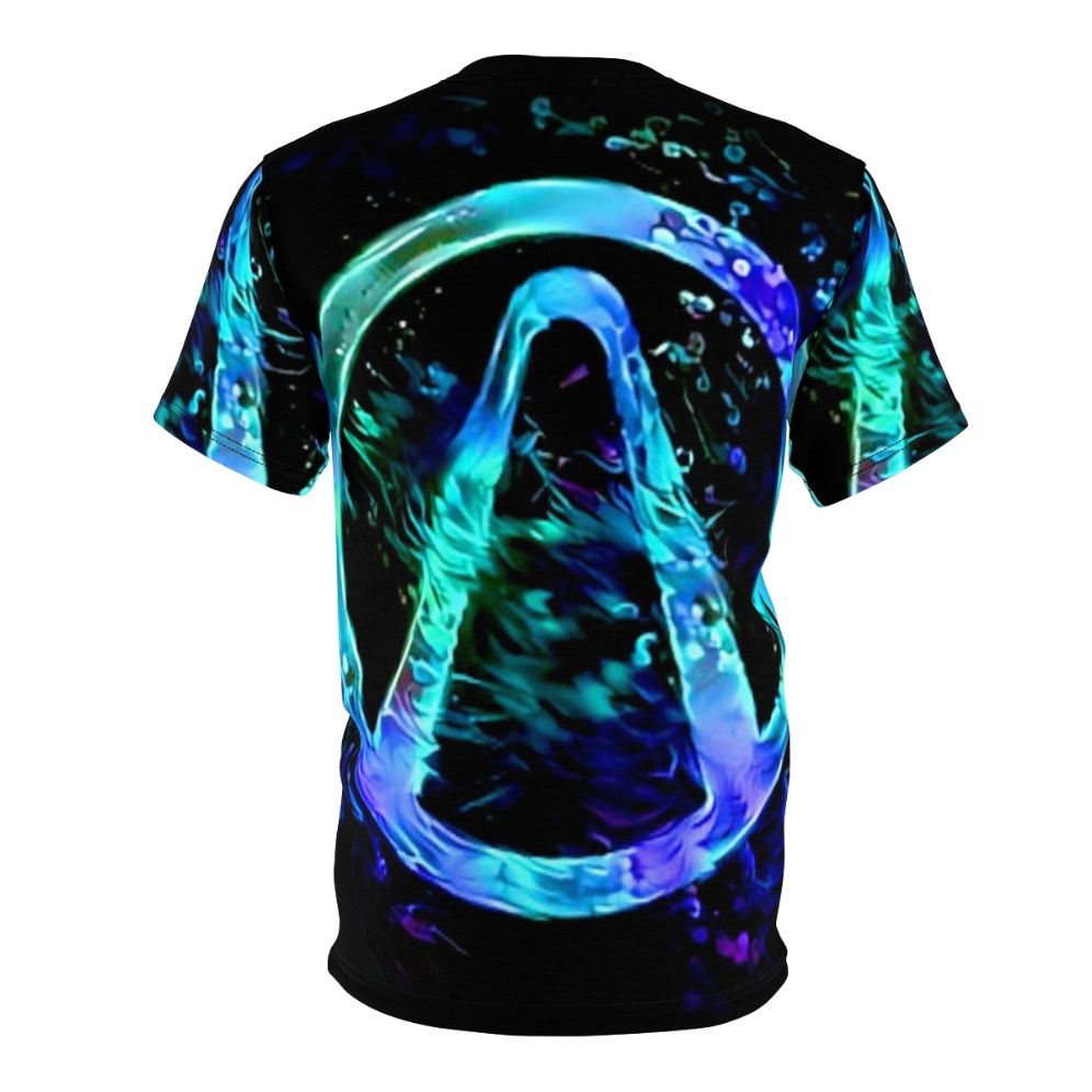 Borderlands-inspired neon black light t-shirt with vault hunter symbol - Back