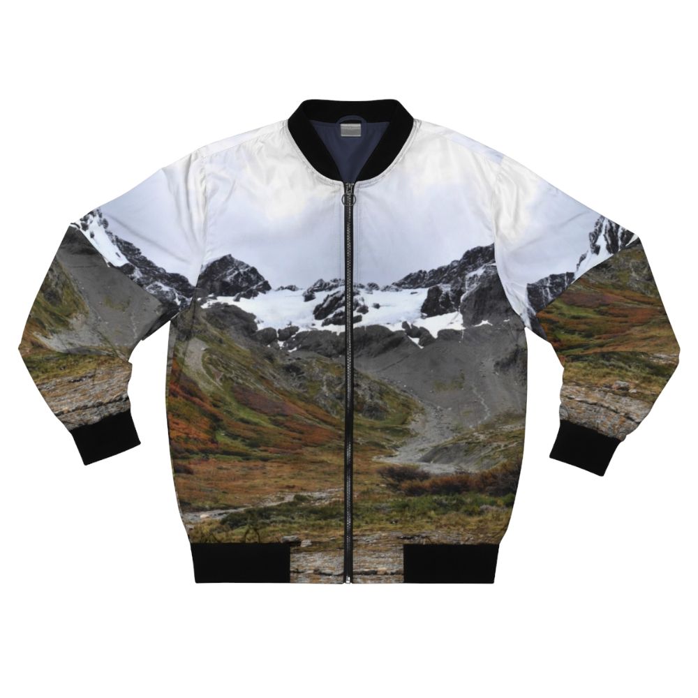 Argentina Ushuaia Bomber Jacket with Patagonia Landscape