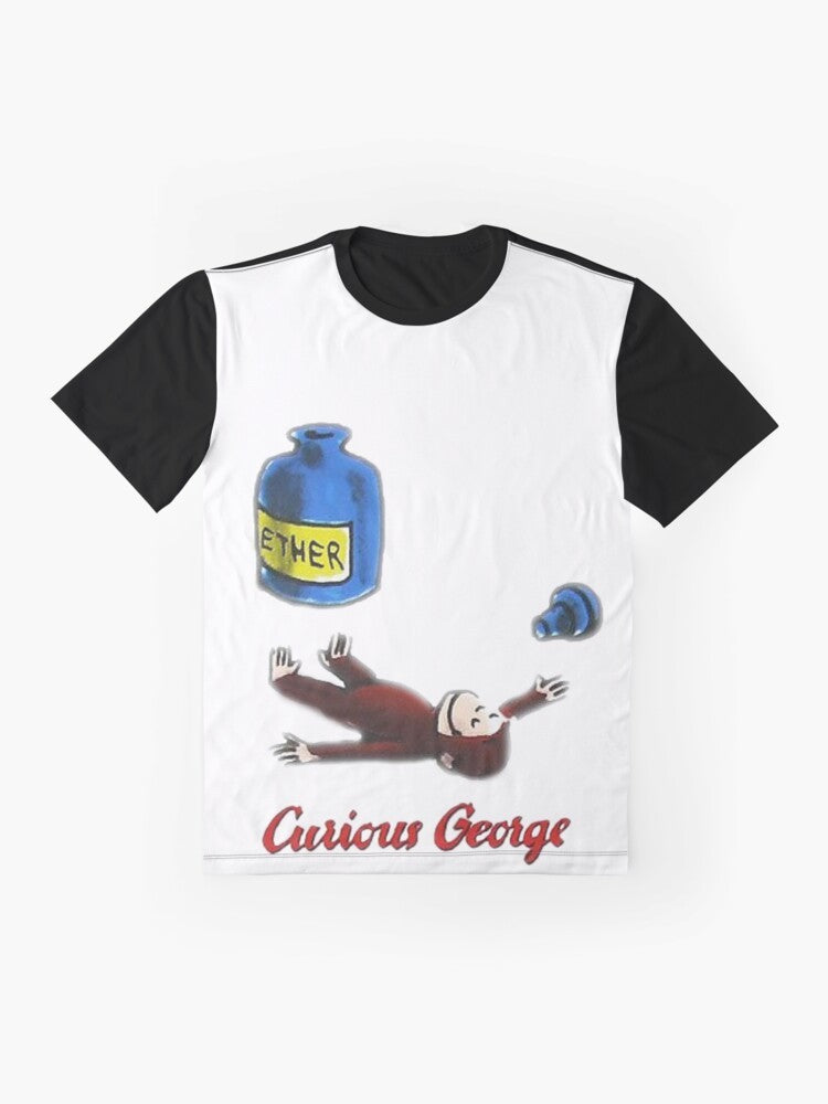 Curious George character breathing in ether graphic design - Flat lay