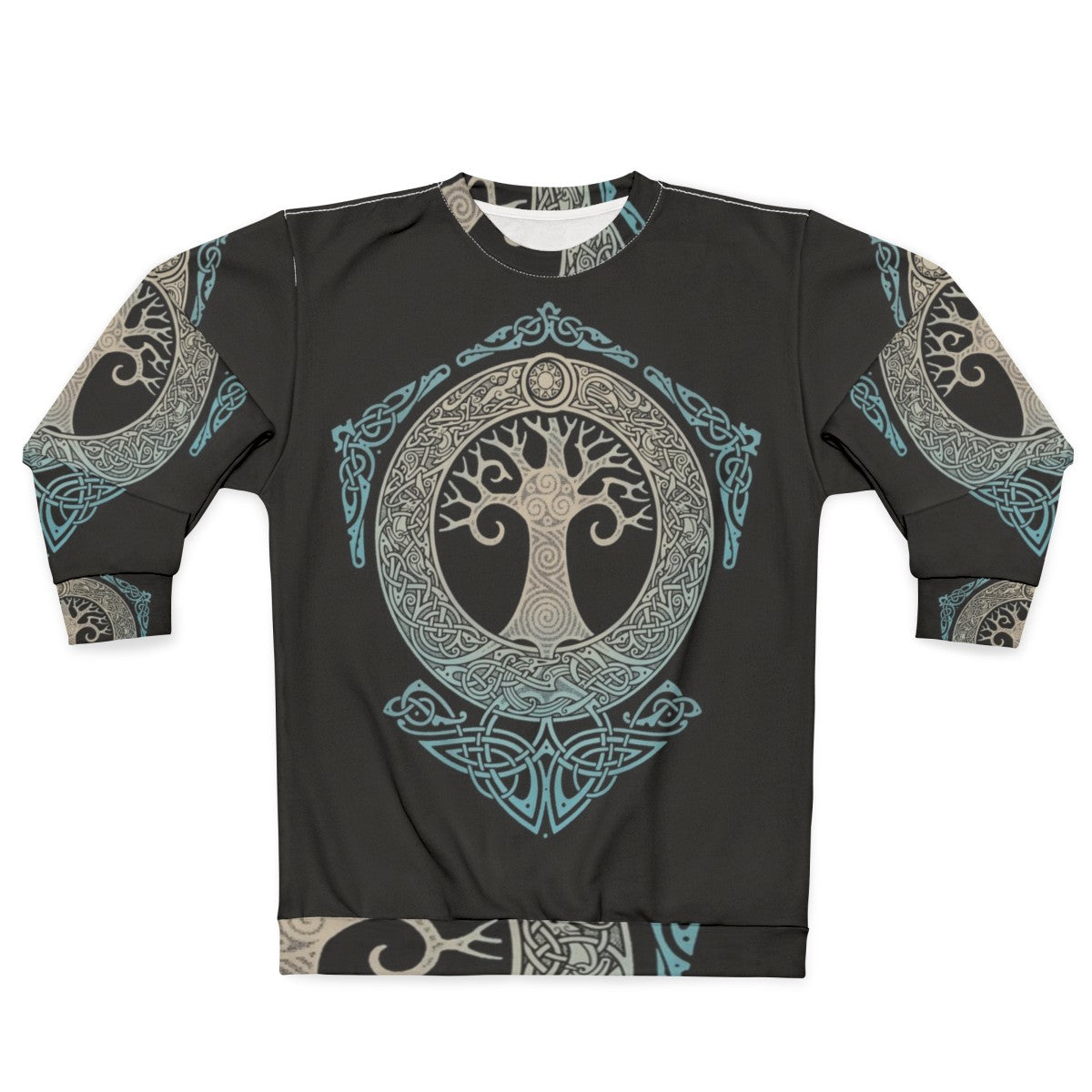 Yggdrasil tree of life sweatshirt with Norse mythology and tribal art design