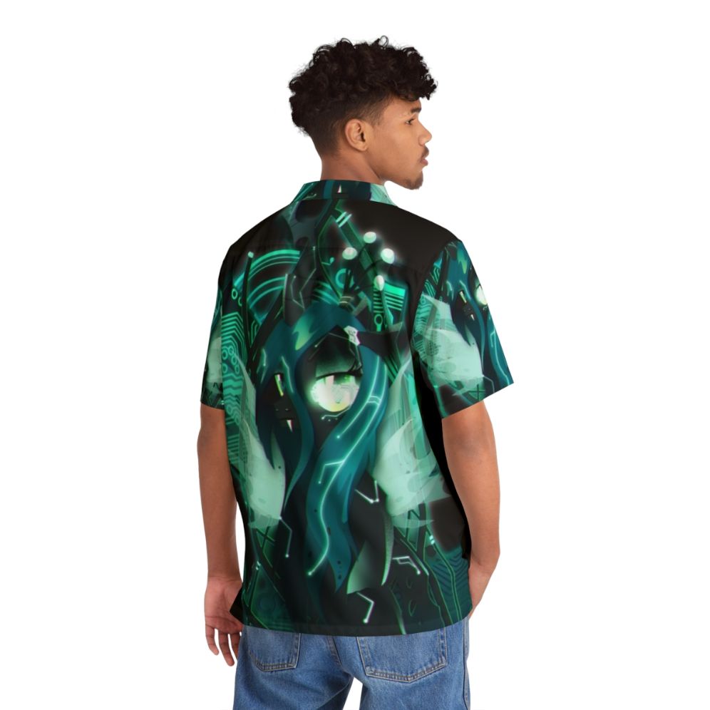 Dark Synthwave Cyberpunk Queen Chrysalis Hawaiian Shirt - People Back