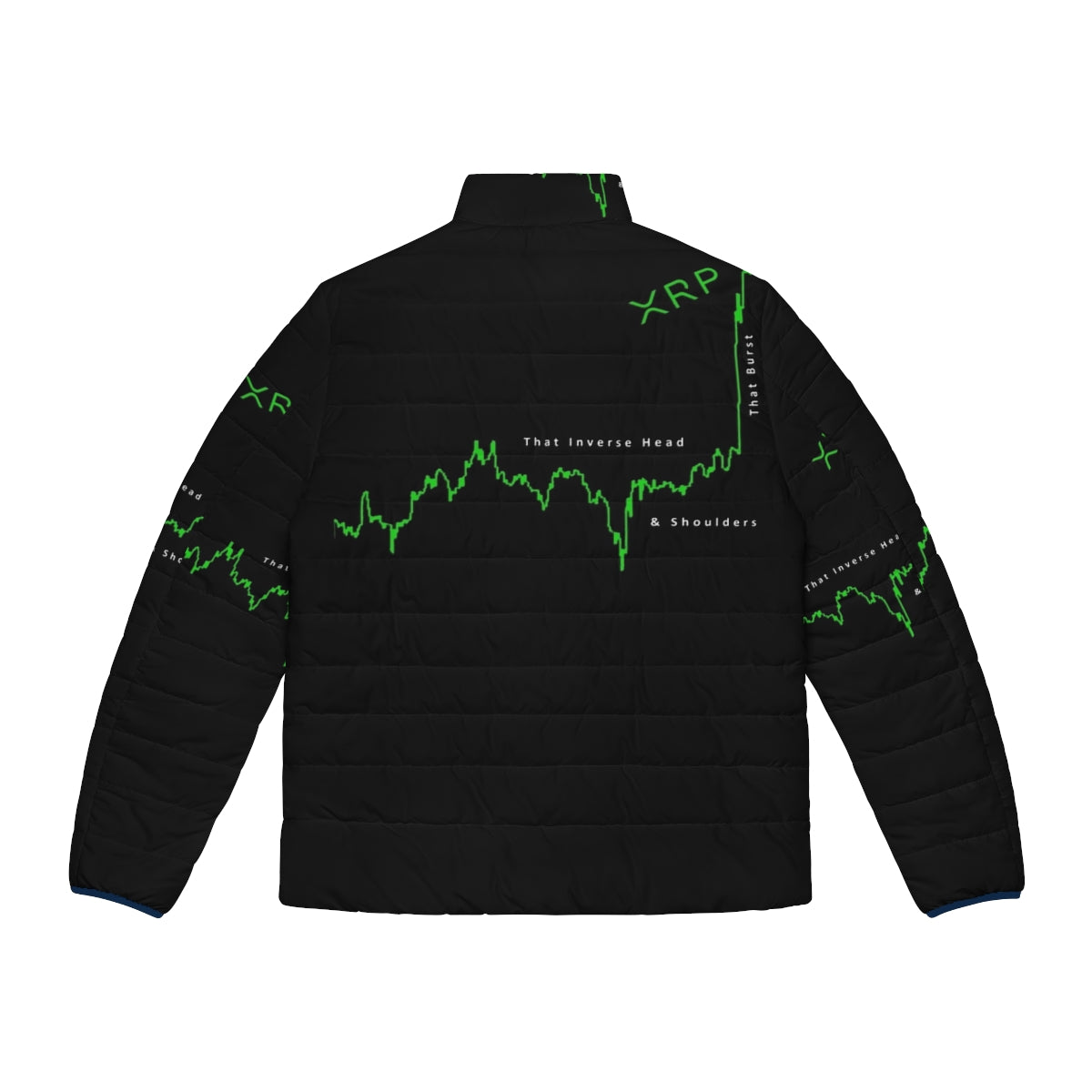 XRP Inverse H&S Edition Crypto Puffer Jacket featuring the Ripple cryptocurrency logo - Back