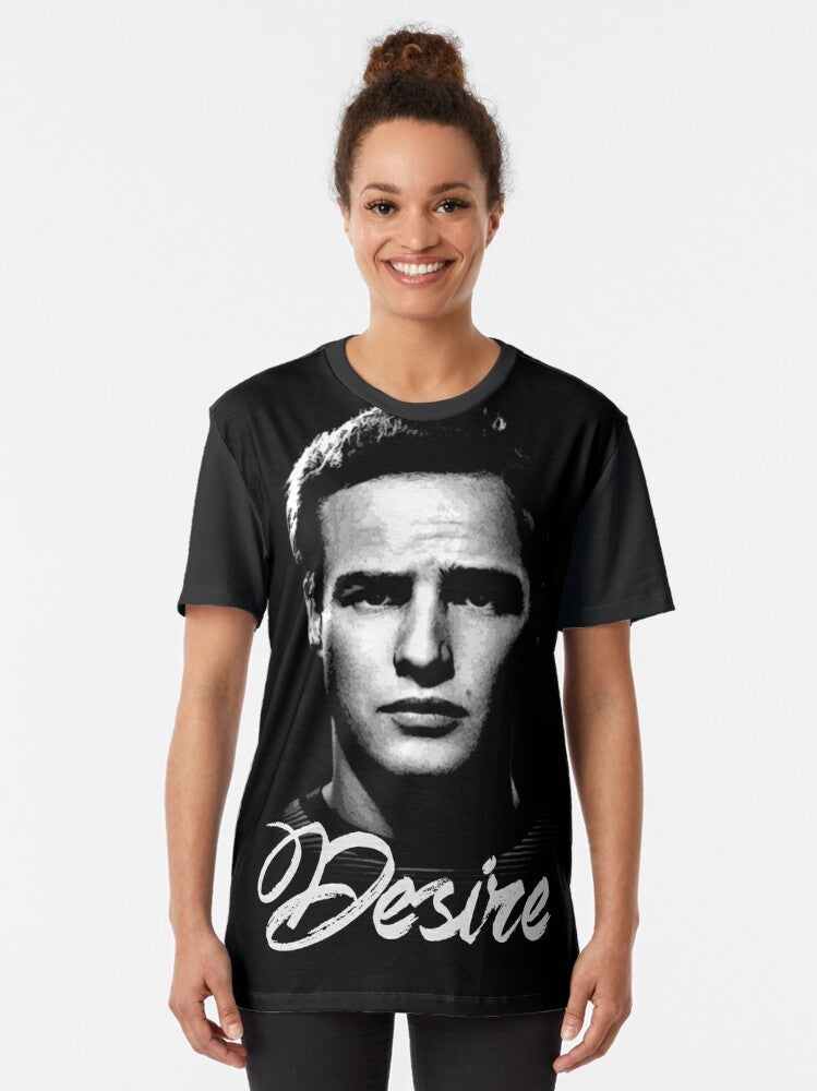 Marlon Brando graphic t-shirt featuring a classic portrait from the movie "A Streetcar Named Desire" - Women