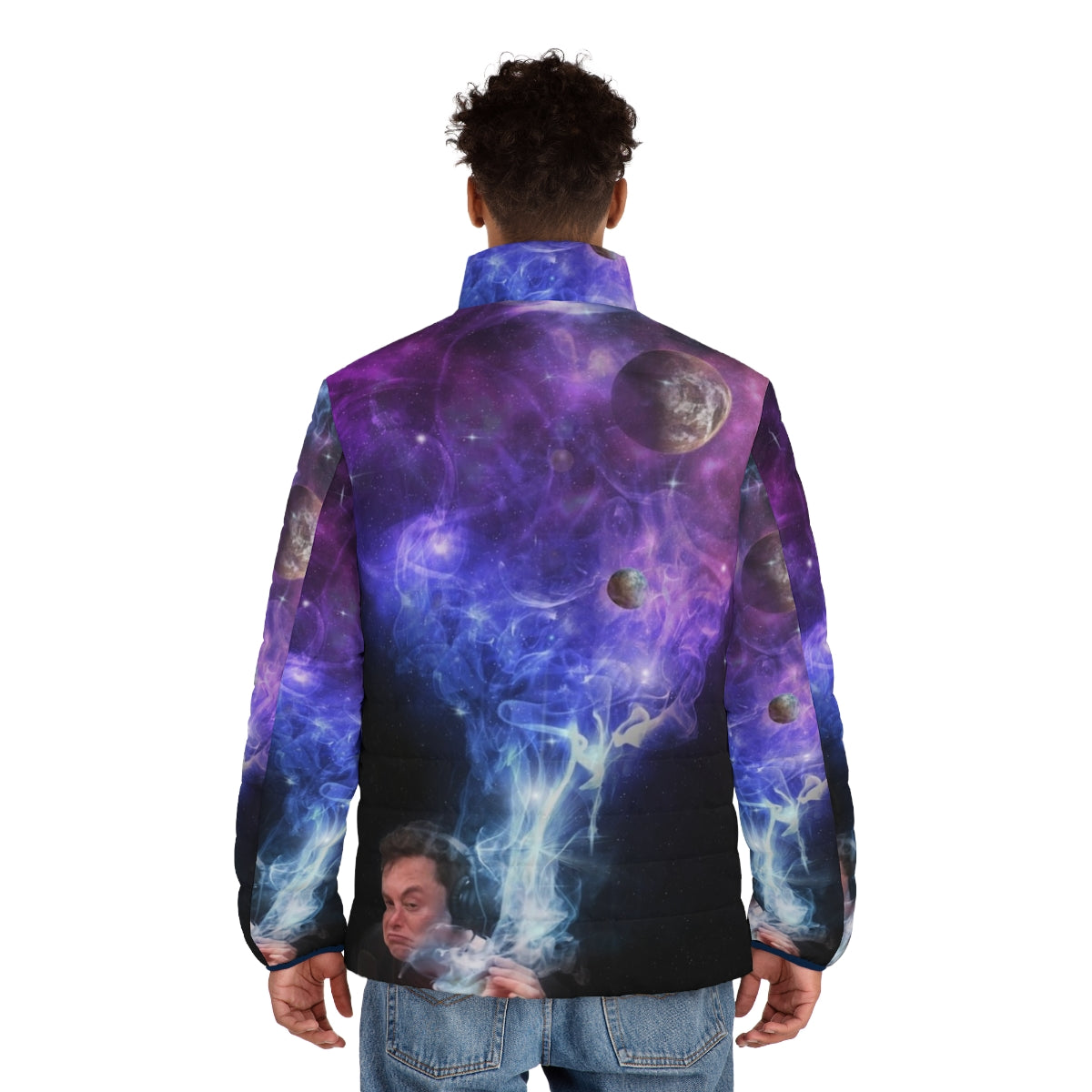 Elon Musk Smoking The Cosmos Puffer Jacket 2 - men back