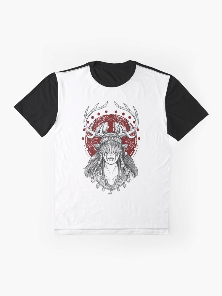 Heilung shaman witchy fantasy celtic graphic t-shirt - Flat lay