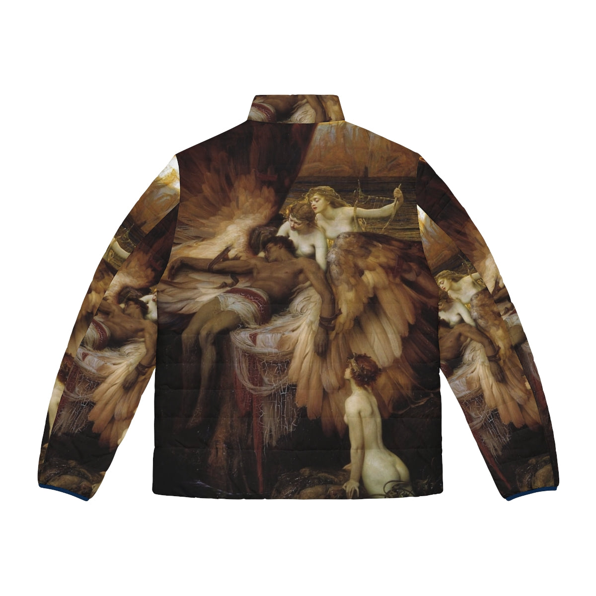 The Lament for Icarus puffer jacket featuring the iconic painting by Herbert James Draper - Back