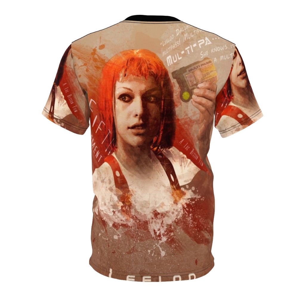 Retro-style The Fifth Element Leeloo Dallas Multipass t-shirt design - Back