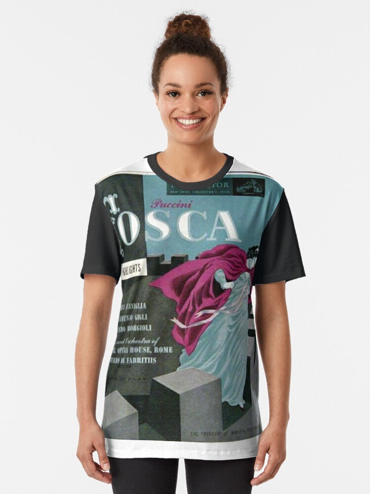 Tosca opera illustration graphic design t-shirt - Women