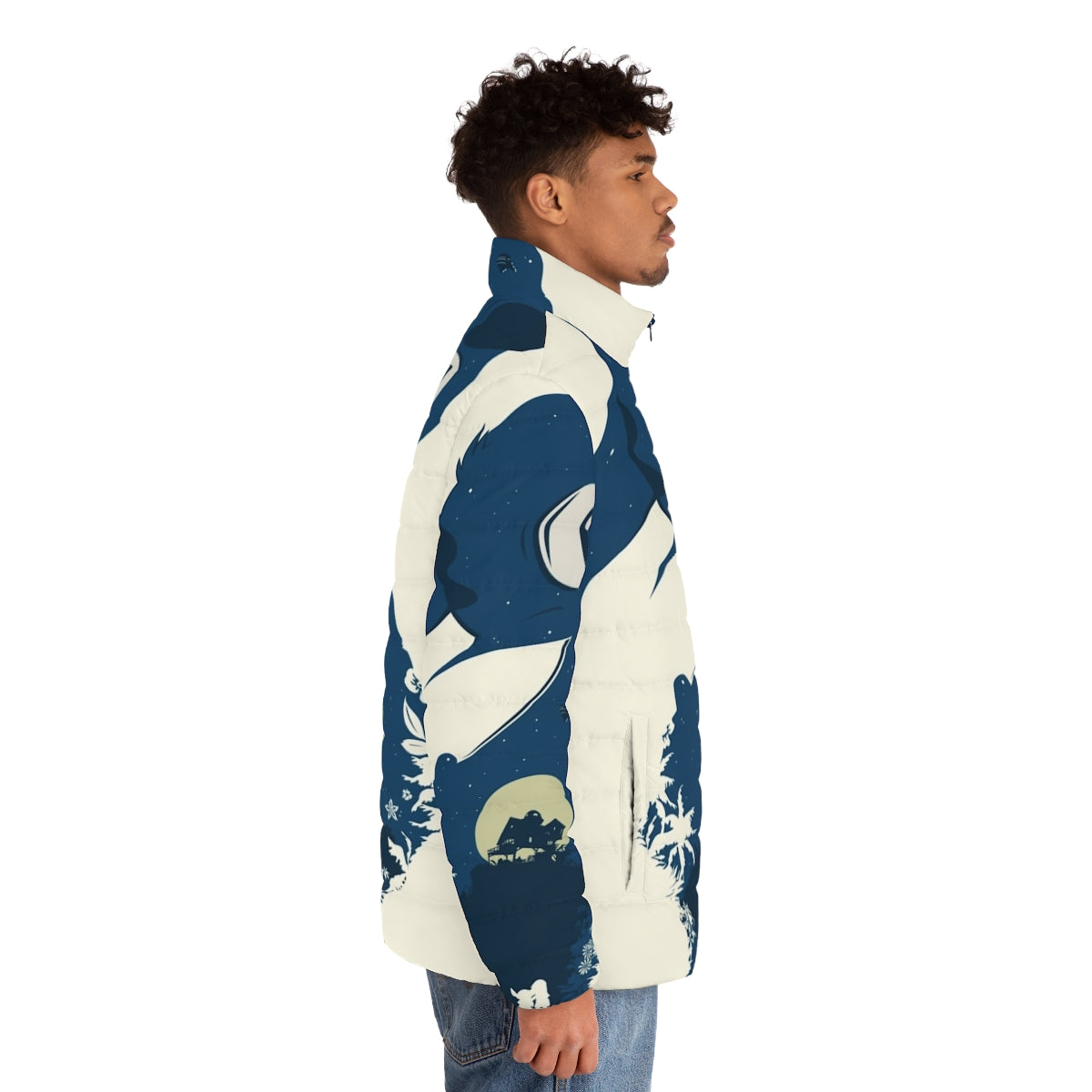 Lilo and Stitch inspired puffer jacket with 626 design - men side right