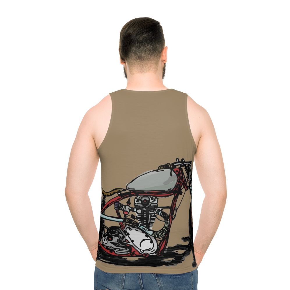 Bobber unisex vintage motorcycle tank top - men back