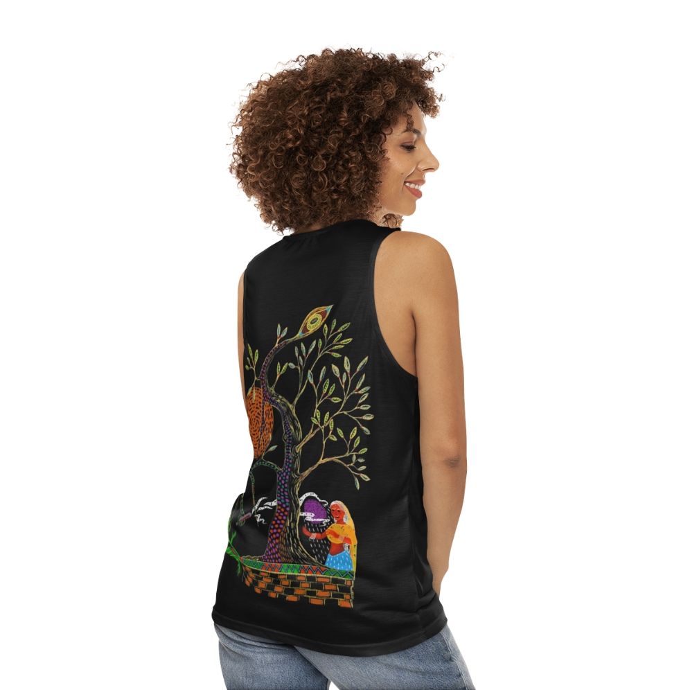 Trippy visionary meditating yogi unisex tank top - women back