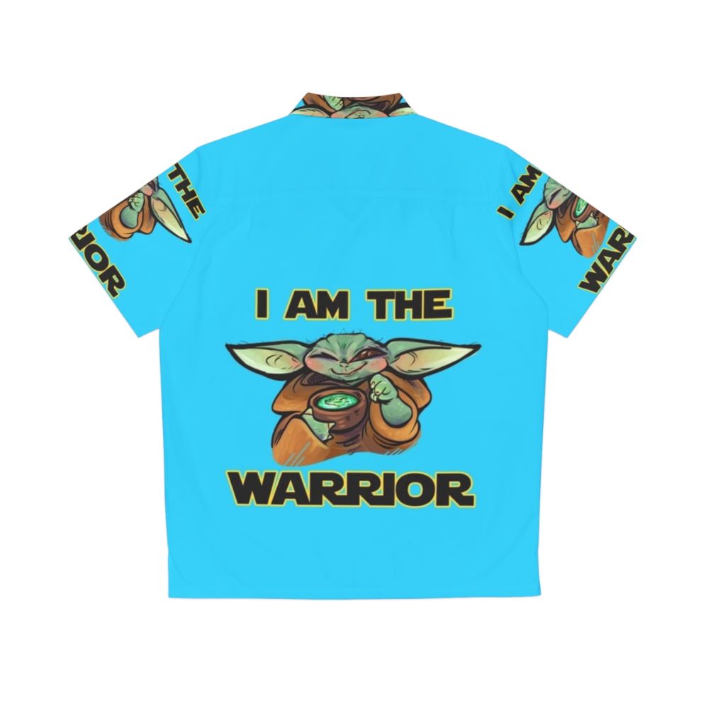 Warrior Hawaiian Shirt with Tropical Beach Design - Back