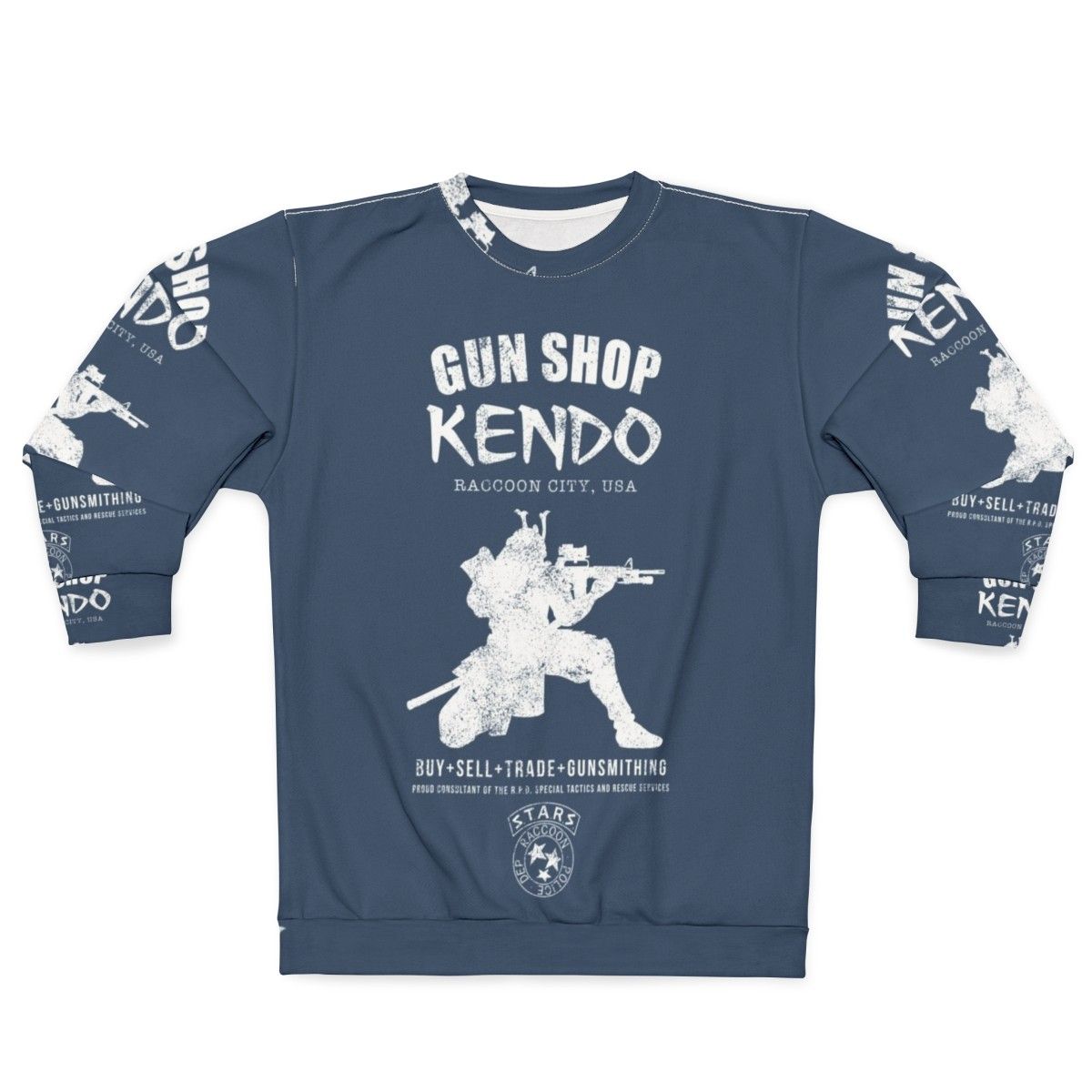 Kendo Gun Shop Sweatshirt featuring Resident Evil survival horror gaming elements