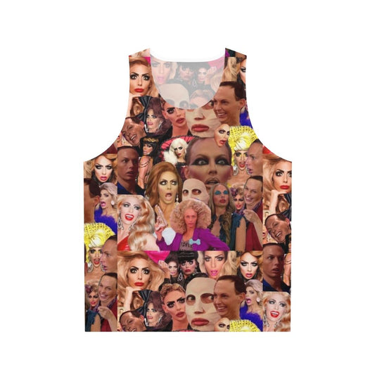 Alyssa Edwards collage design on a unisex tank top