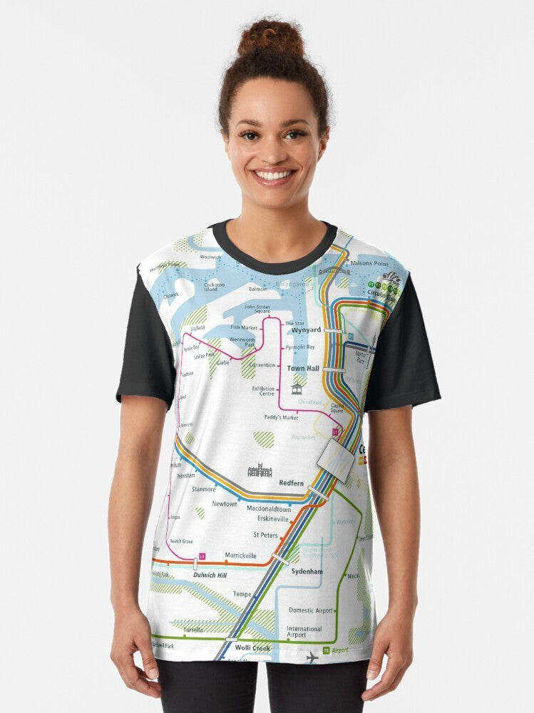 Sydney city map graphic print t-shirt - Women