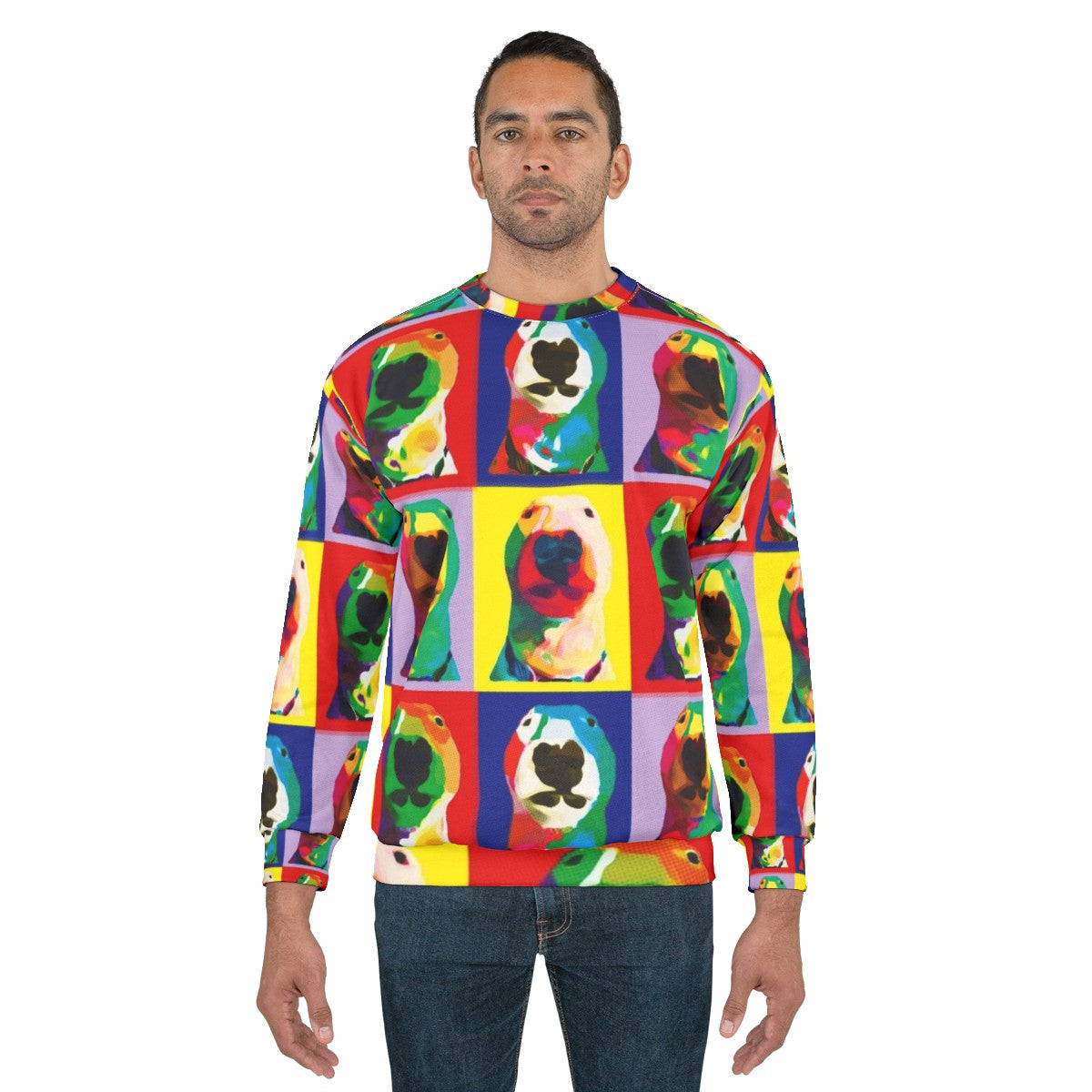 Bull Terrier Pop Art Sweatshirt featuring Puppernelson the Bull Terrier - men