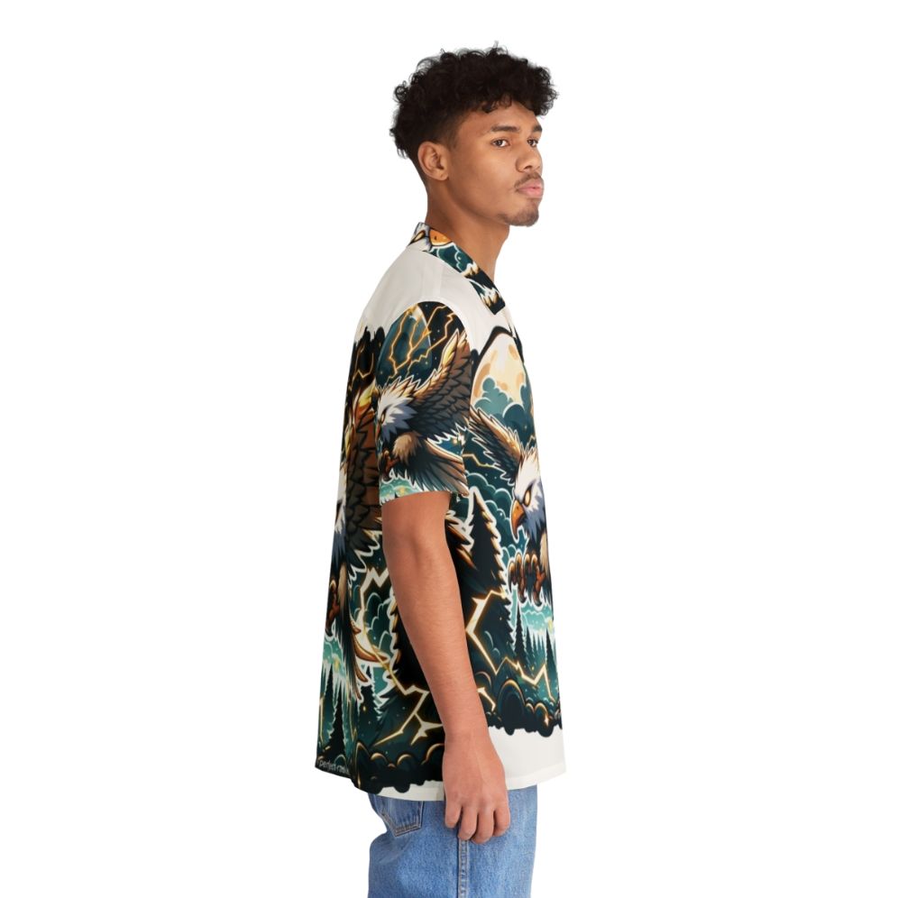 Legendary Thunder Eagle Hawaiian Shirt with Mythical Creatures and Tropical Patterns - People Pight