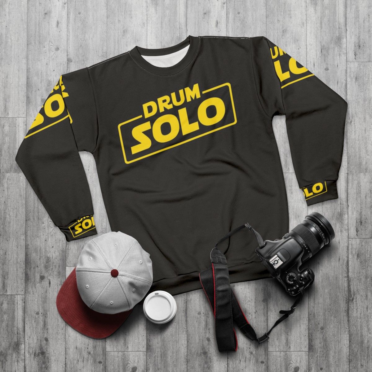 Drum Solo Sweatshirt for Drummers and Music Lovers - flat lay