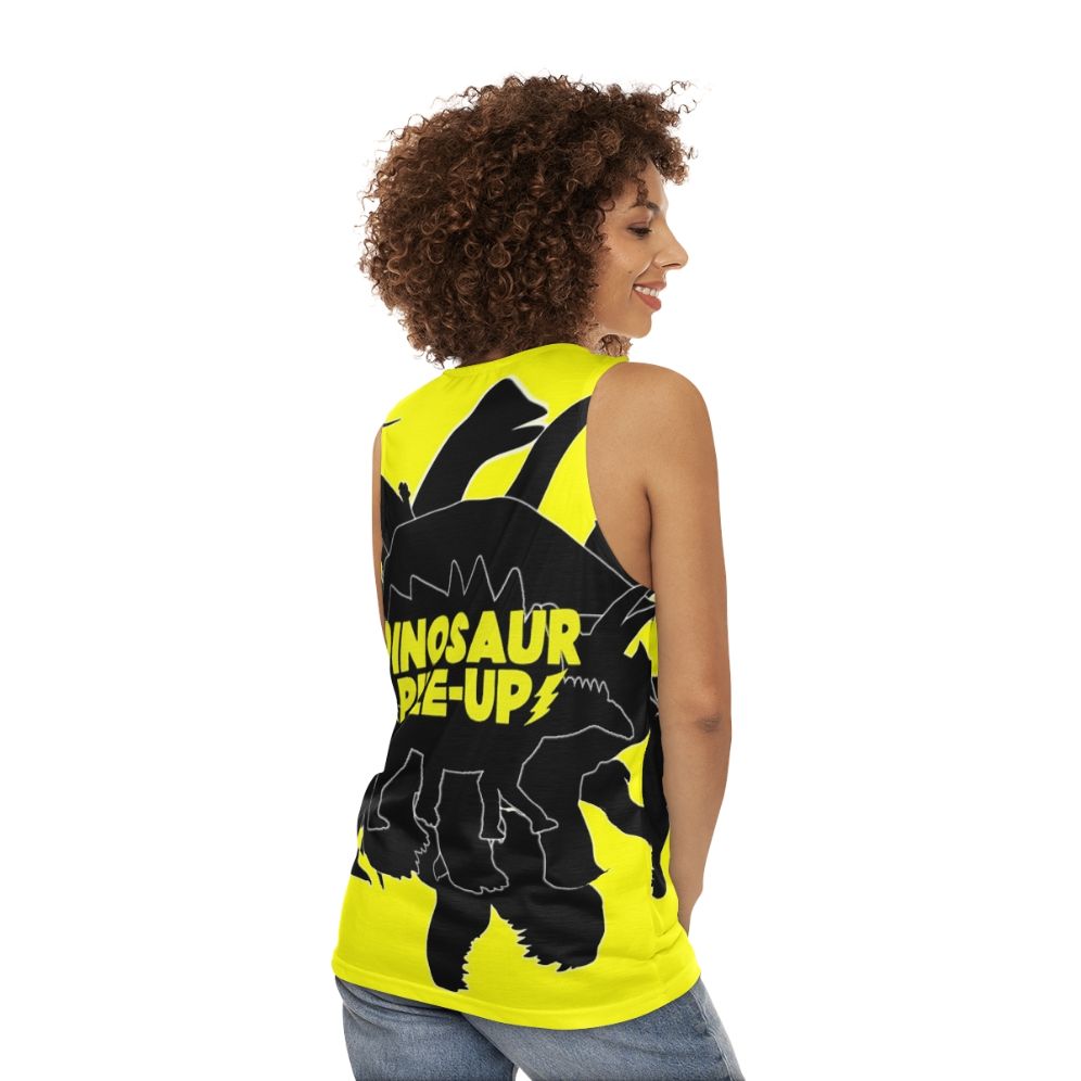 Dinosaur Pile Up Unisex Rock Band Tank Top - women back