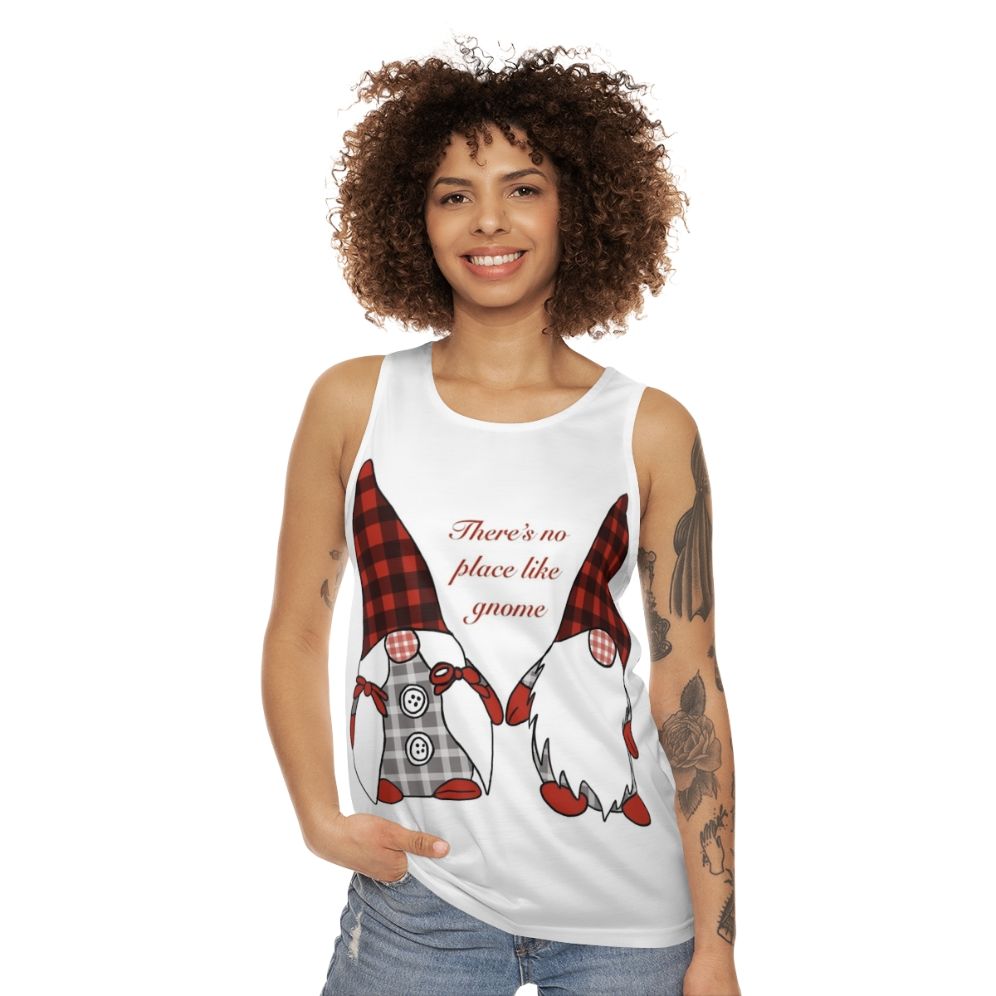 Festive gnome unisex tank top - women