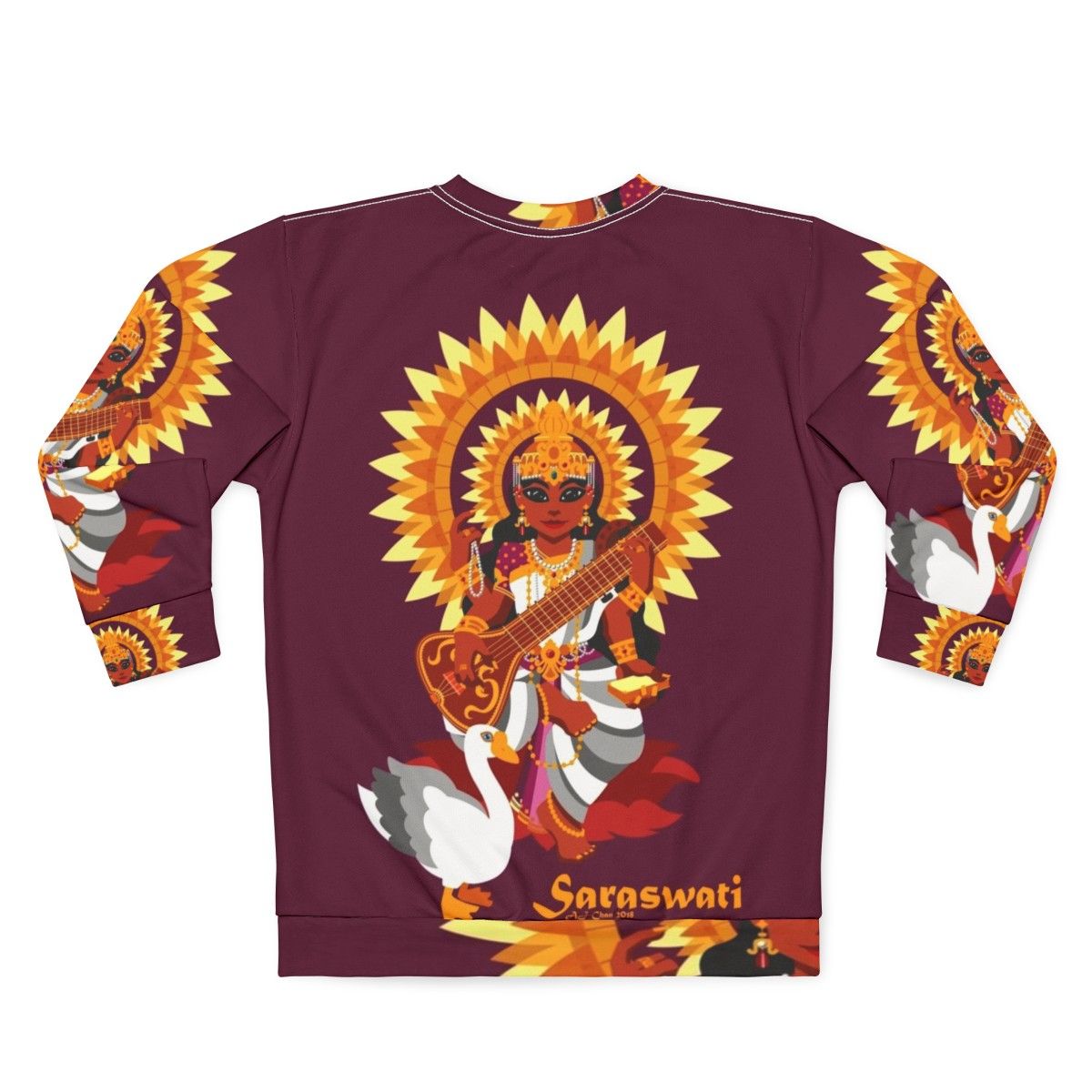 Saraswati Goddess Sweatshirt - Back