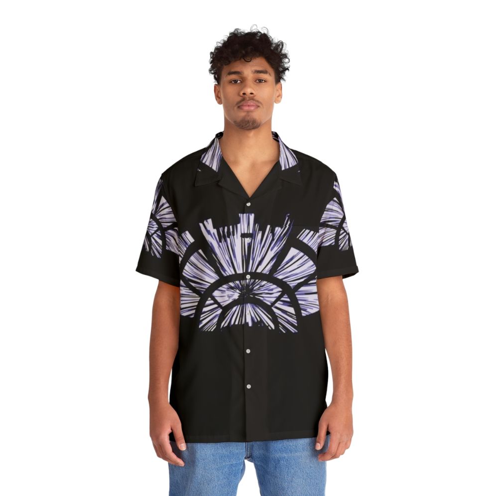 Sci-Fi Hawaiian Shirt with "What A Piece Of Junk" Design - People Front