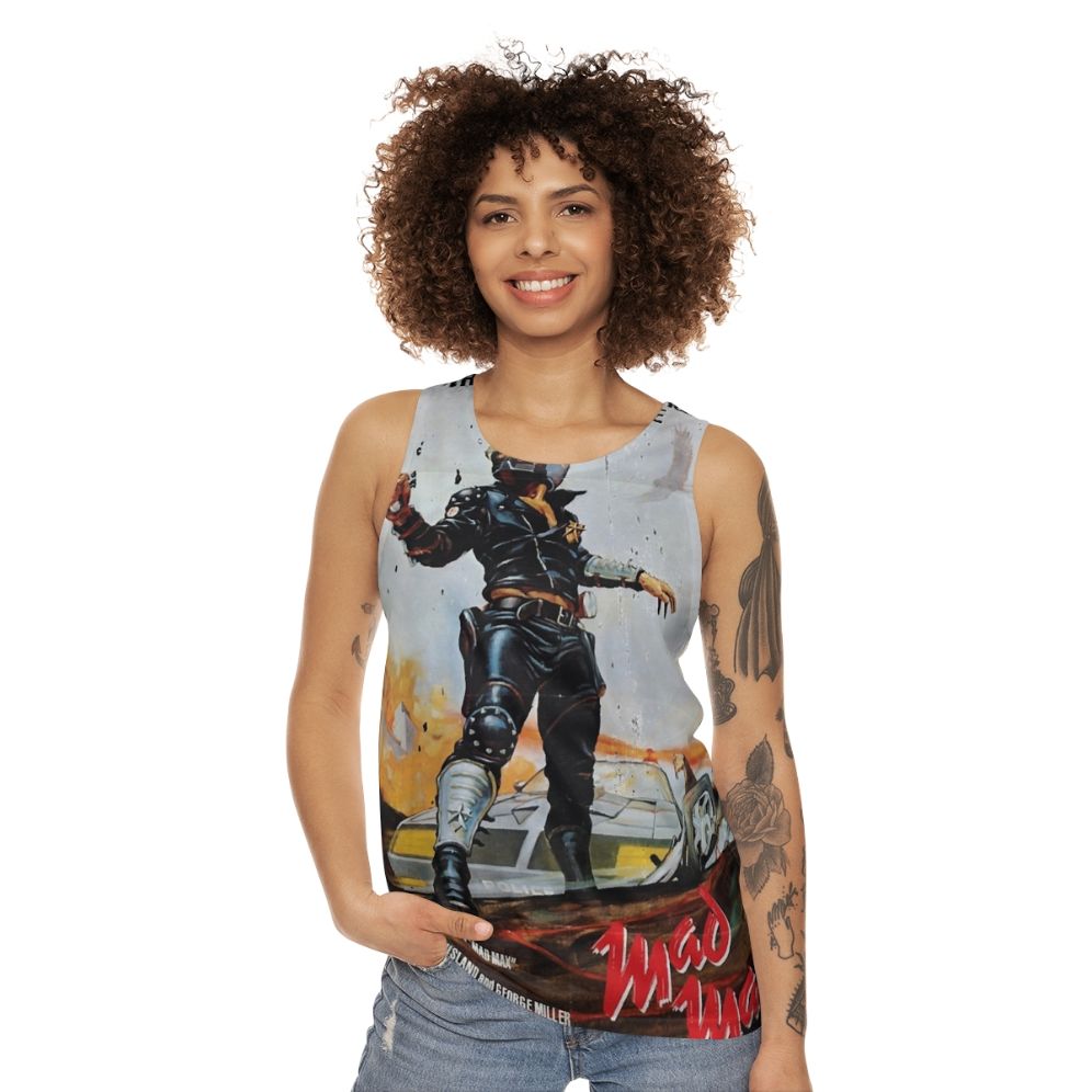 Mad Max distressed movie poster unisex tank top - women