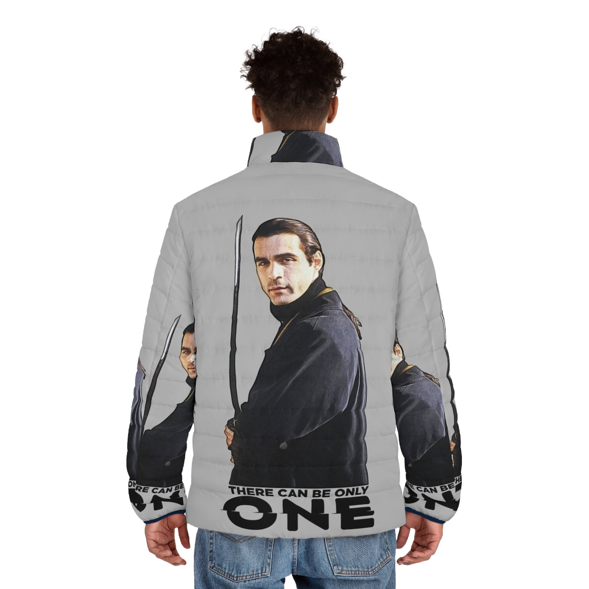 Highlander inspired immortal puffer jacket - men back