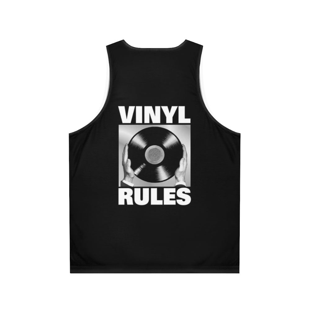 Retro vinyl rules unisex tank top - Back