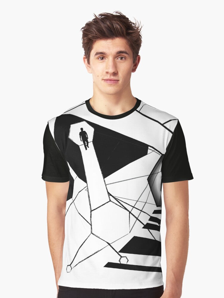 Twilight Zone inspired graphic t-shirt with space and universe design - Men