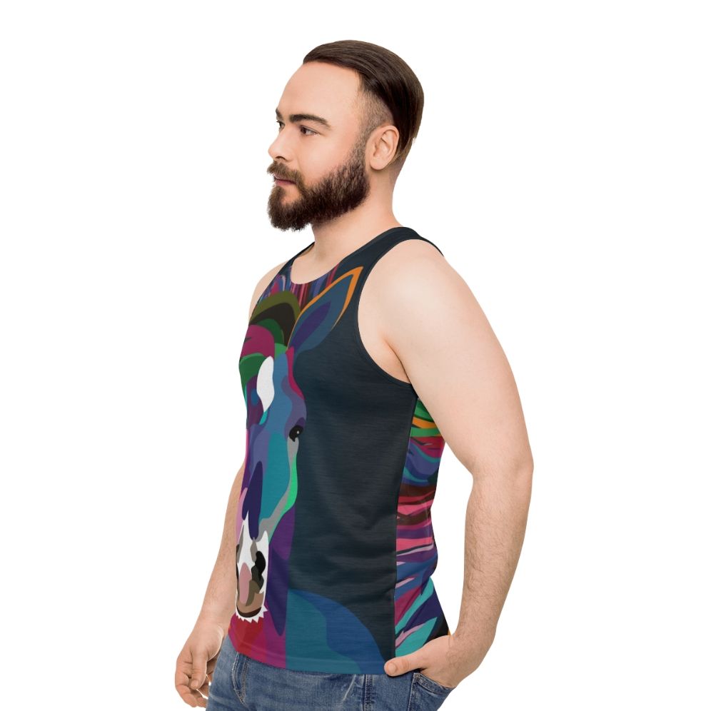 Vibrant abstract horse running unisex tank top - men side