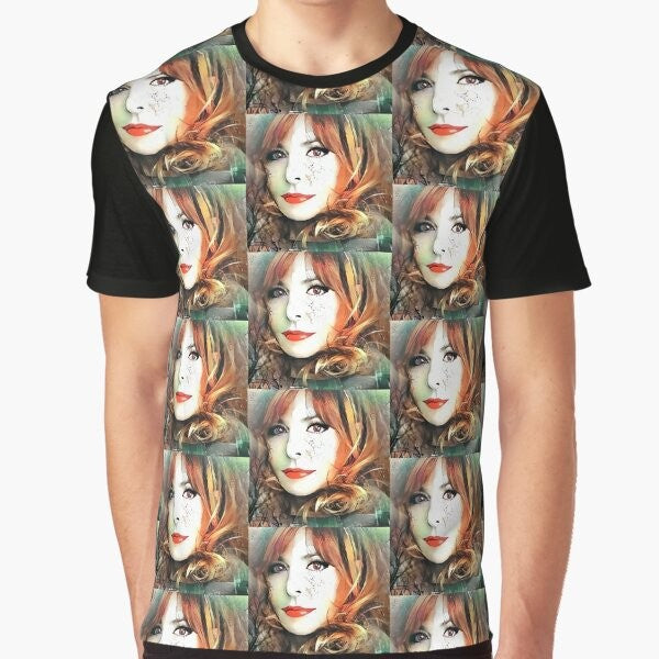 Mylene Farmer graphic t-shirt featuring digital art design