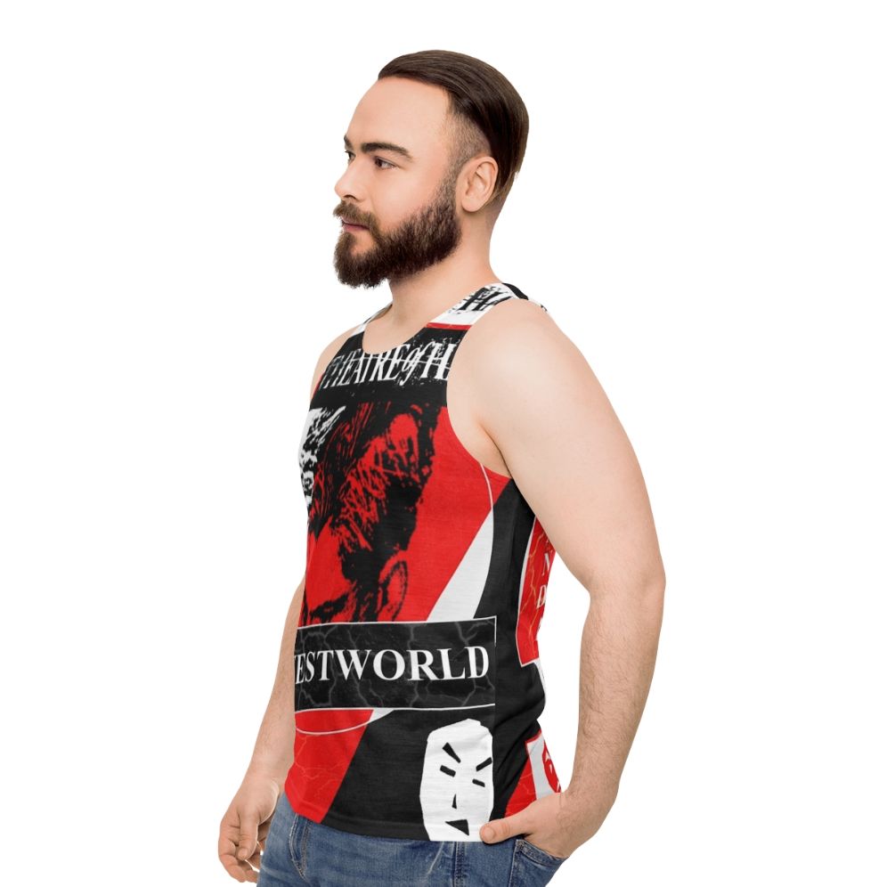 Theatre of Hate Westworld Propaganda Unisex Tank Top - men side