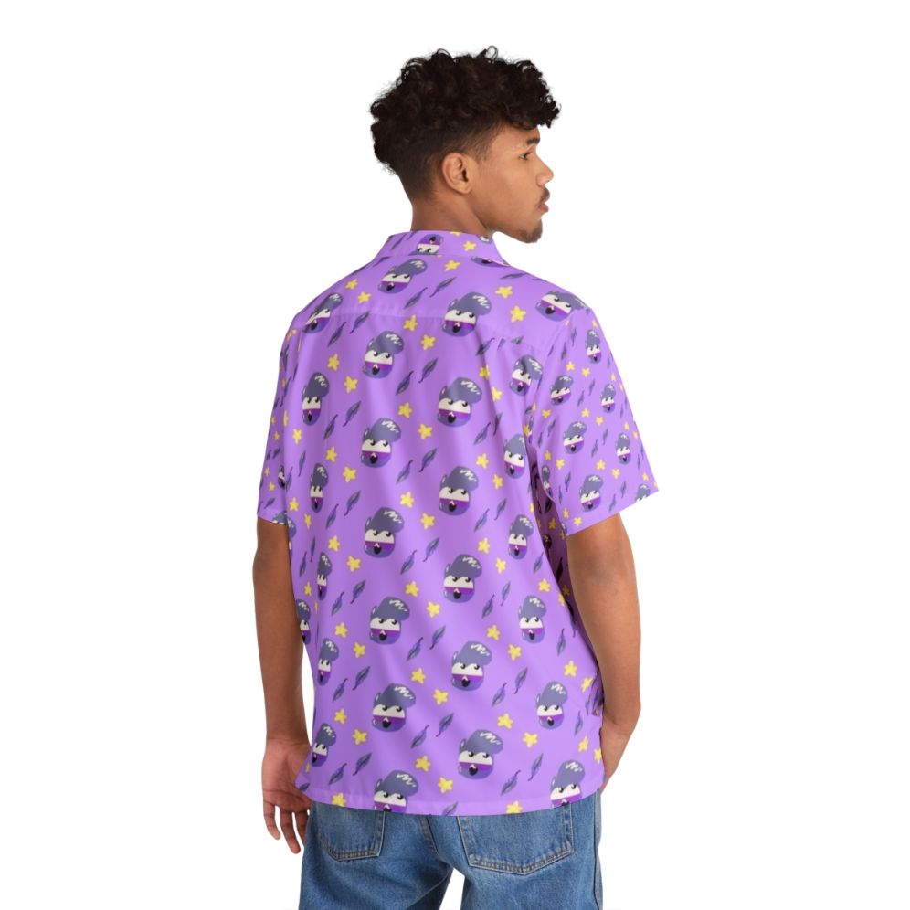 Tropical Pigeon Mascot Hawaiian Shirt with Peppy The Bird Design - People Back