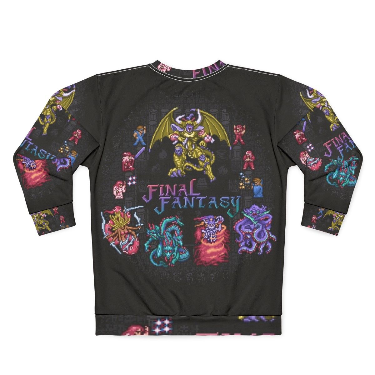 Fantasy Final Sweatshirt - Retro Gaming Pixelart Shirt - Back