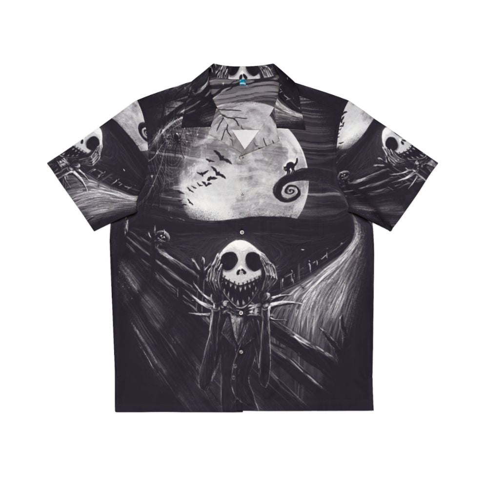 The Scream Before Christmas Hawaiian Shirt featuring Jack Skellington and Edvard Munch's The Scream