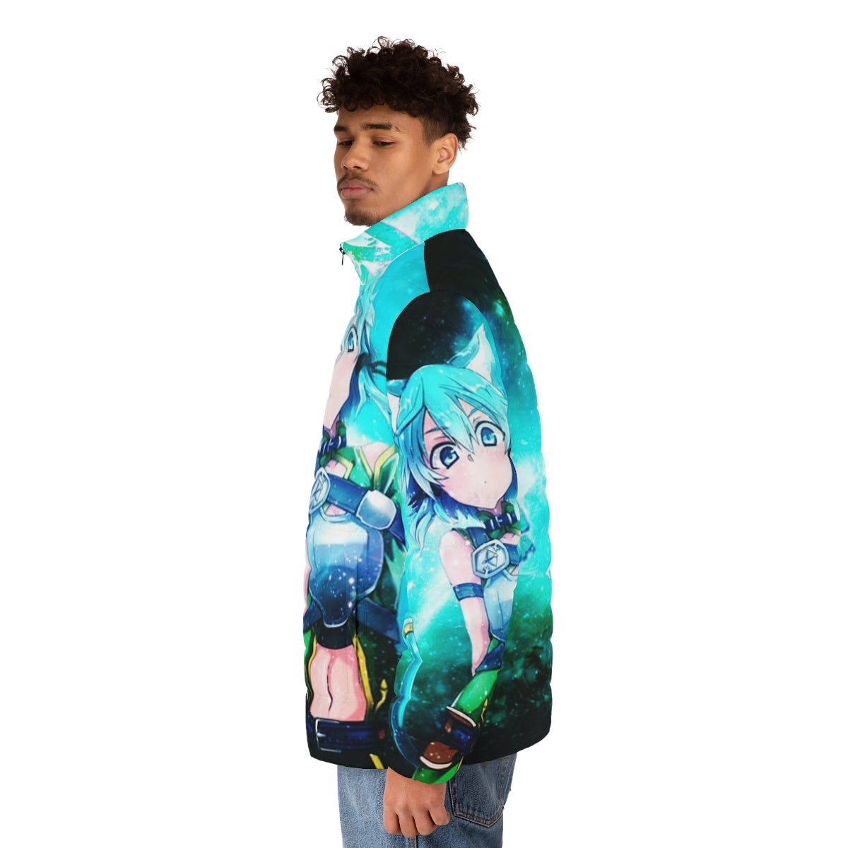 Sinon Cat Puffer Jacket - Anime Inspired Winter Fashion - men side left