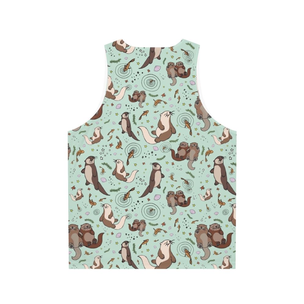 Cute sea otter design on a unisex tank top - Back